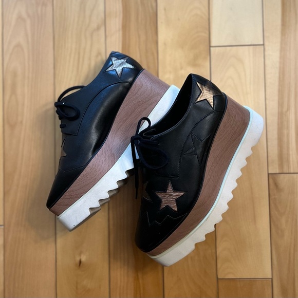 Stella McCartney black and bronze Elyse platform sneakers - Picture 8 of 13